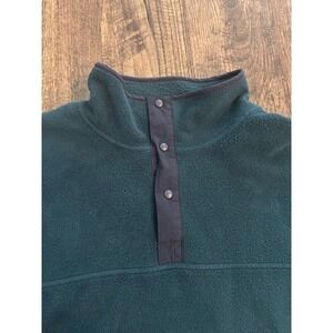 Vintage Sierra Sports Fleece Pullover Mens XL Teal Green Mock Neck Warm Layer